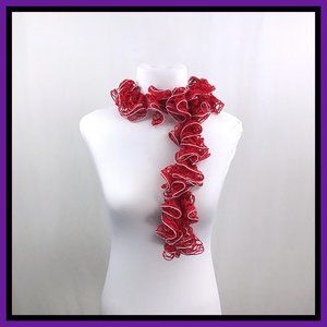 Red & White Spiral Scarf